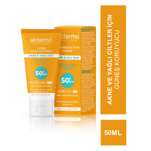 ALLDERMO GÜNEŞ KREMİ  YAĞLI CİLTLER İÇİN 50 SPF 50 ml