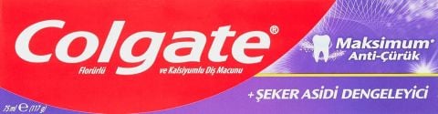 Colgate Şeker Asidi Dengeleyici Maksimum Anti Çürük Diş Macunu 75 ml