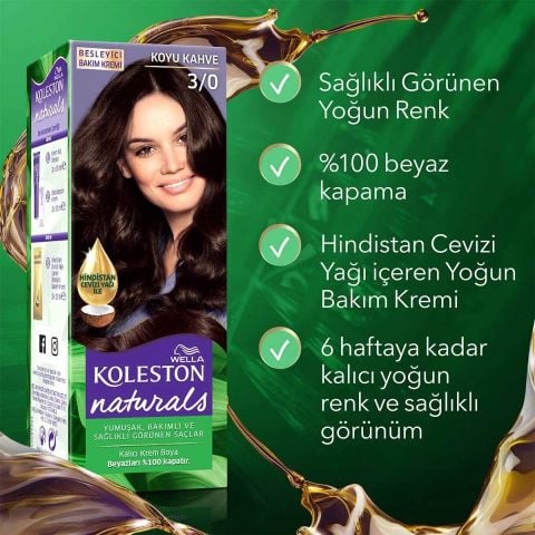 Wella Koleston Naturals Saç Boyası Koyu Kahve 3/0