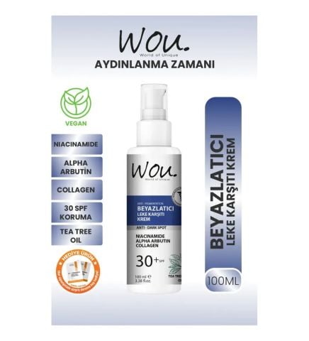 Wou Leke Karşıtı Beyazlatıcı Krem SPF30+ 100 ml