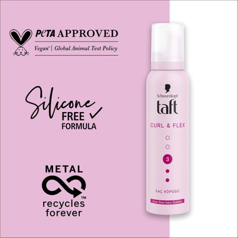 Taft Curl&Flex Mousse Ekstra Güçlü Saç Köpüğü 150 Ml