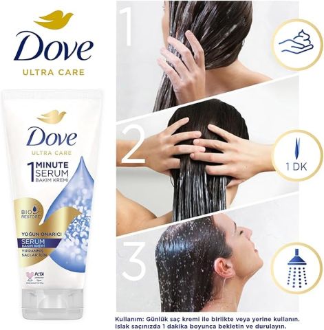 Dove 1 Minute Yoğun Onarıcı Serum Saç Bakım Kremi 170 ml