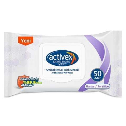 Activex Antibakteriyel Islak Mendil Hassas 50 Yaprak