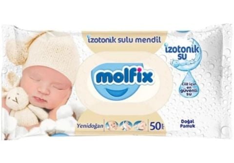 Molfix İzotonik Sulu Islak Mendil Yenidoğan 50 Yaprak