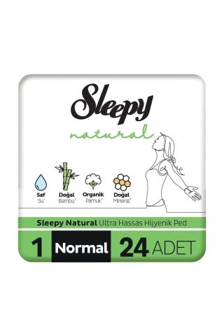 Sleepy Natural Ultra Hassas Hijyenik Ped Gece 24 Adet Ped Boy: 1