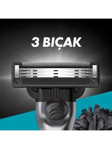 Gillette Mach3 Charcoal Yedekli Tıraş Makinesi