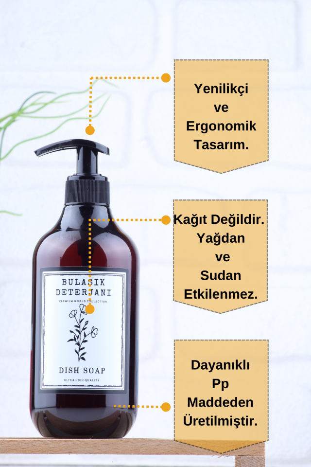 Sıvı Sabun Bulaşık Sabunu Çamaşır Suyu Beyaz Etiketli Amber Renk 500 ml Plastik Şişe Seti