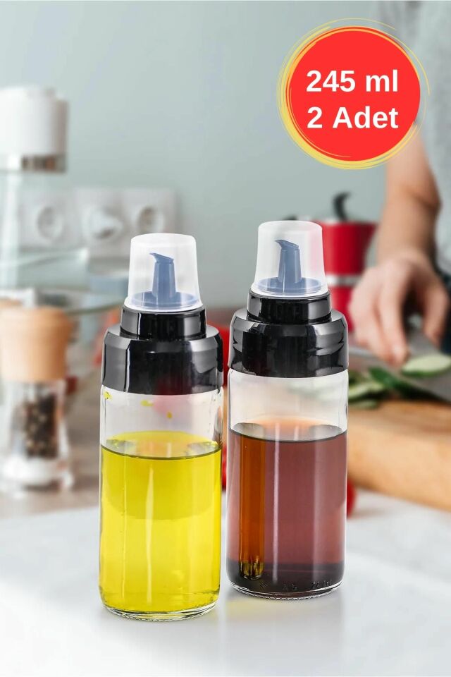 Damlatmaz 2 Adet Cam Yağlık Sirkelik Set 245 ml