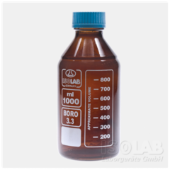 Şişe - Borosilikat Cam - Amber - Vidalı Kapaklı - 250 Ml