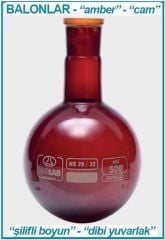 Balon - Dibi Yuvarlak - Amber - Şilifli - 1000 Ml - Ns29/32