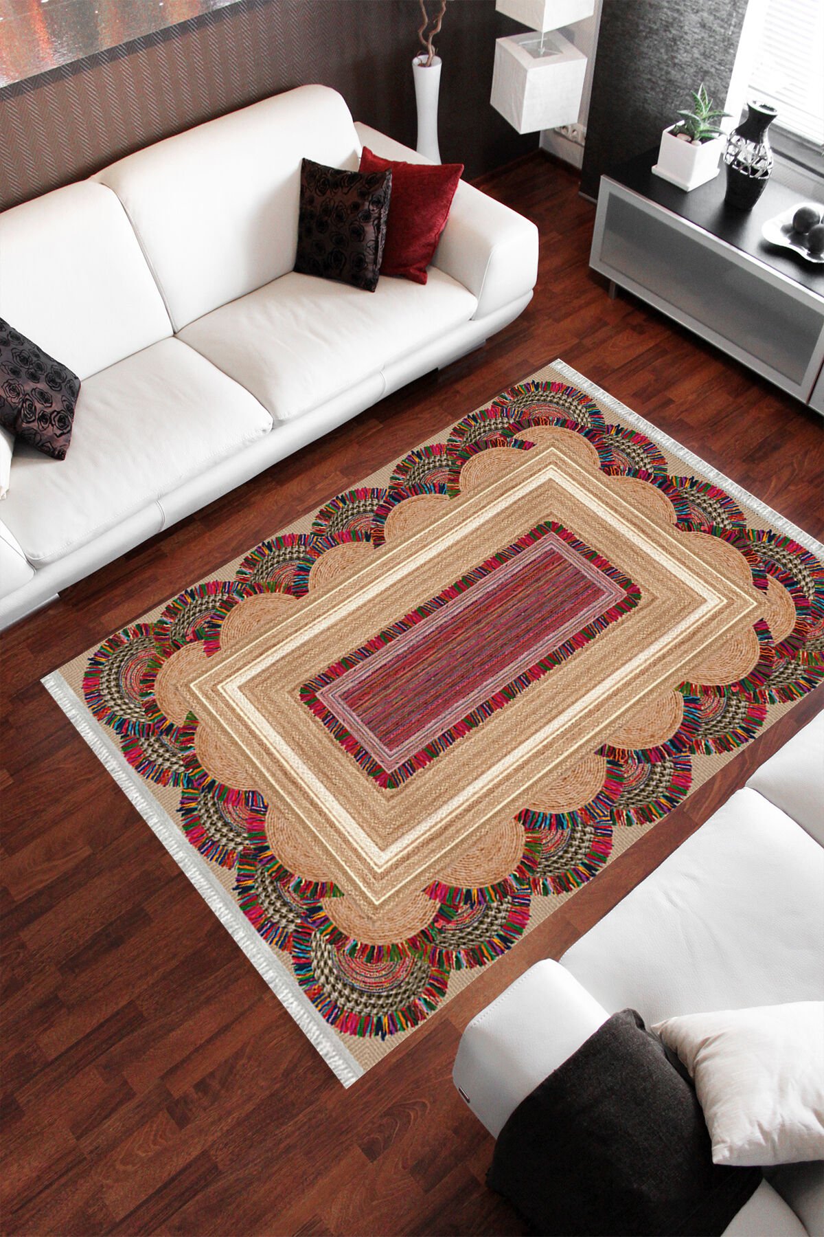 Homier Cotton Kalitesi Yıkanabilir Kaymaz Taban Kilim Ve Yolluk H-OT-4154A