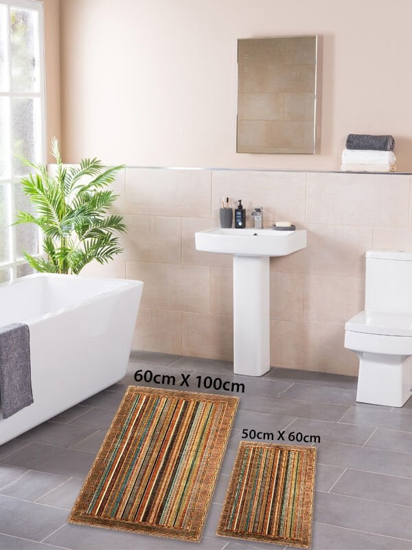 HOMİER Ekonomik Yıkanabilir Kaymaz Taban Banyo Paspas Seti İkili H-OT-4056A