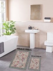 HOMİER Ekonomik Yıkanabilir Kaymaz Taban Banyo Paspas Seti İkili H-OT-4074A