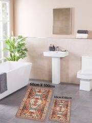 HOMİER Ekonomik Yıkanabilir Kaymaz Taban Banyo Paspas Seti İkili H-OT-4221A