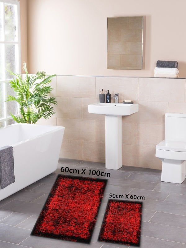 HOMİER Ekonomik Yıkanabilir Kaymaz Taban Banyo Paspas Seti İkili H-OT-4020A