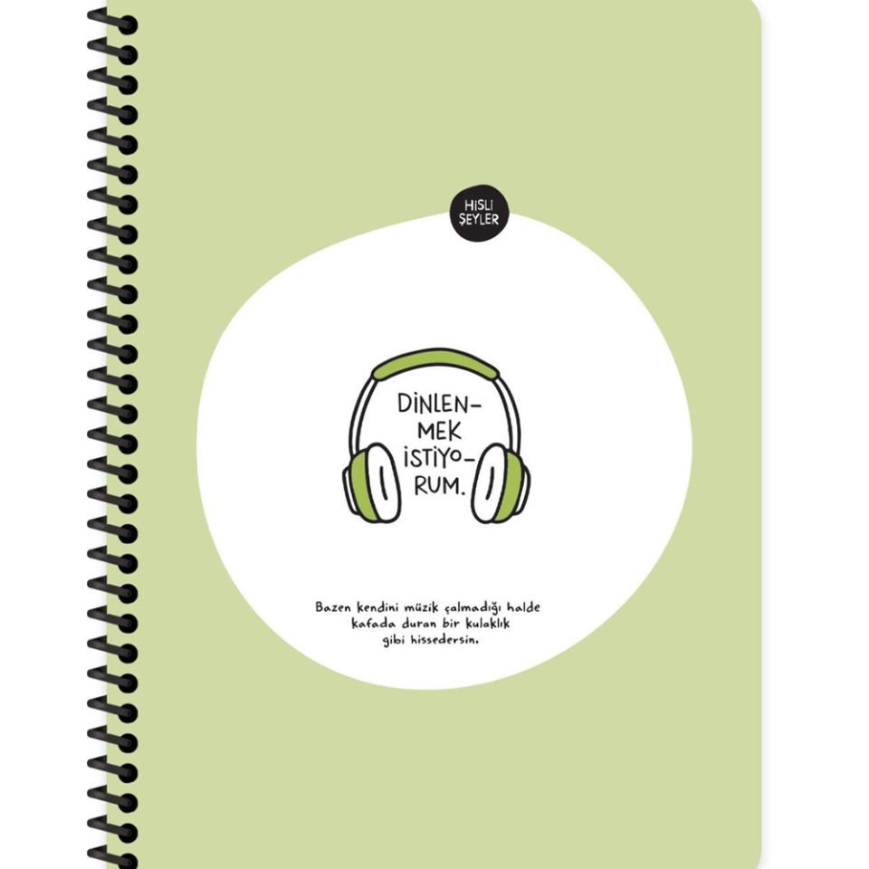 Hisli Şeyler Stickerli Defter Dinlenmek İstiyorum 16,5x22,5 80 Yp.Kar.