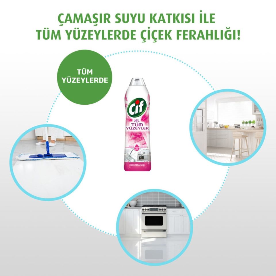 Cif Tüm Yüzeyler Jel Çiçek Ferahlığı 750 Ml