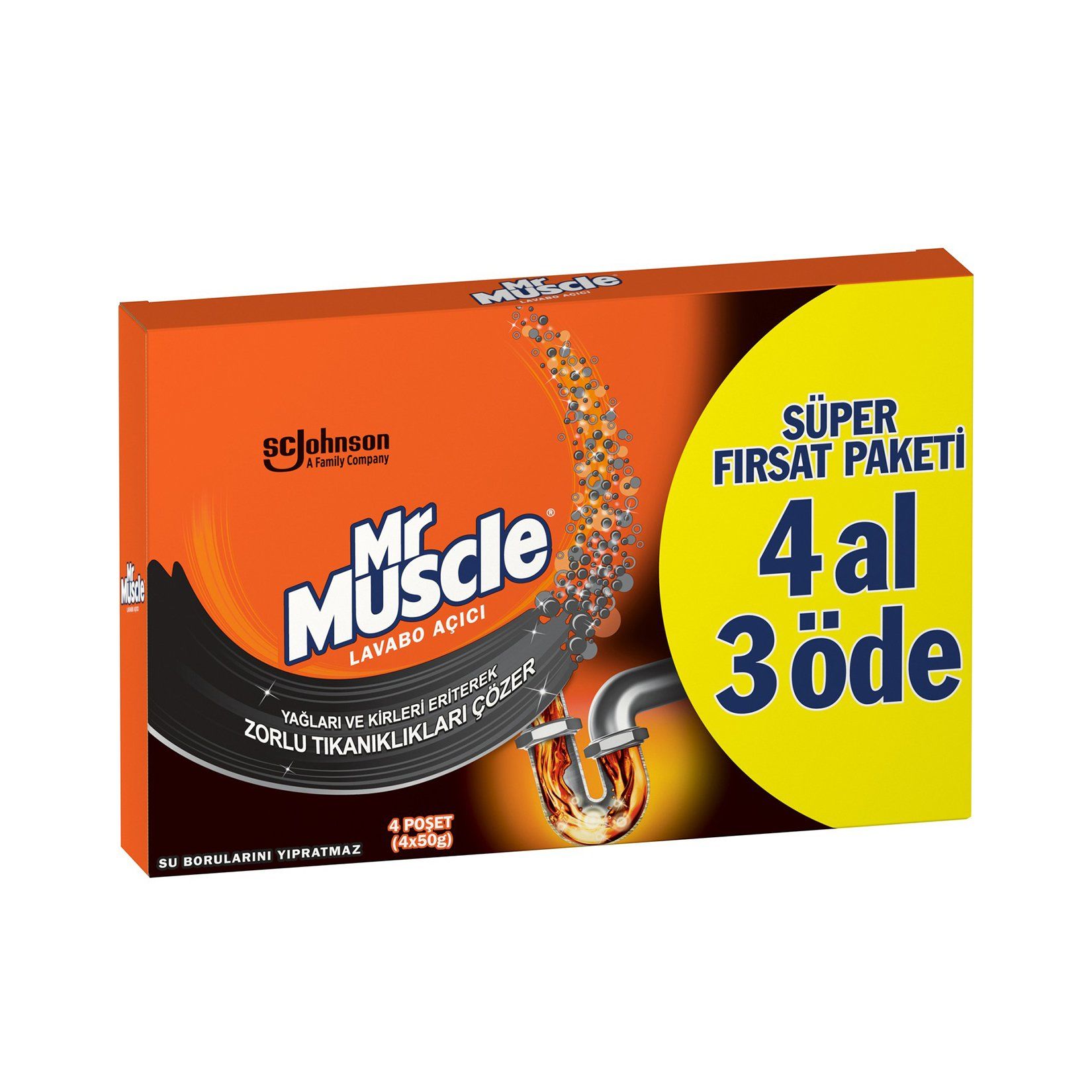 Mr. Muscle Lavabo Açıcı, 4x50gr