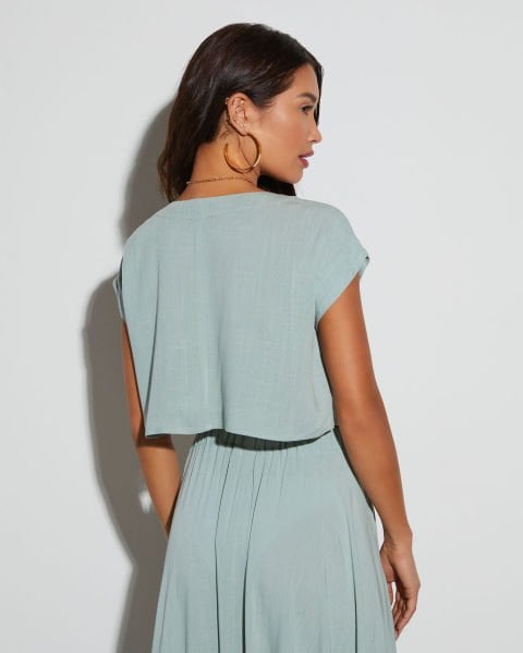 MINT BLOUSE AND SKIRT SET