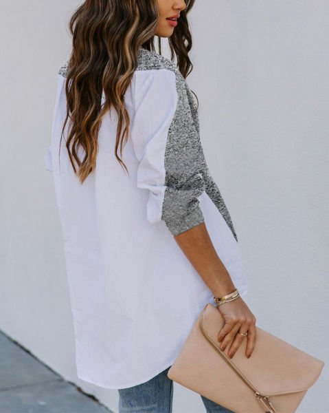 GREY-ECRU CARDIGAN