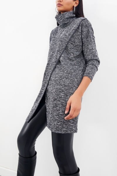 GREY-MELANGE PONCHO