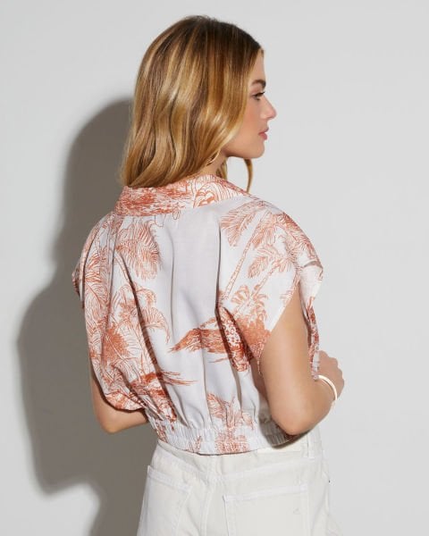 ECRU-TILE_PRINTED BLOUSE