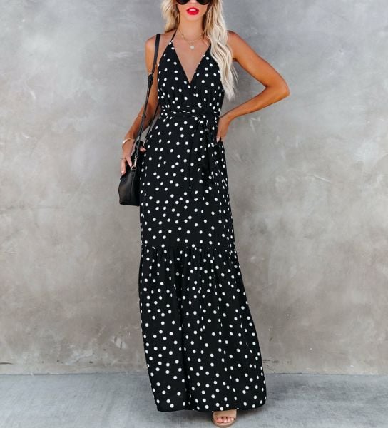 BLACK-POLKA-DOT  DRESS
