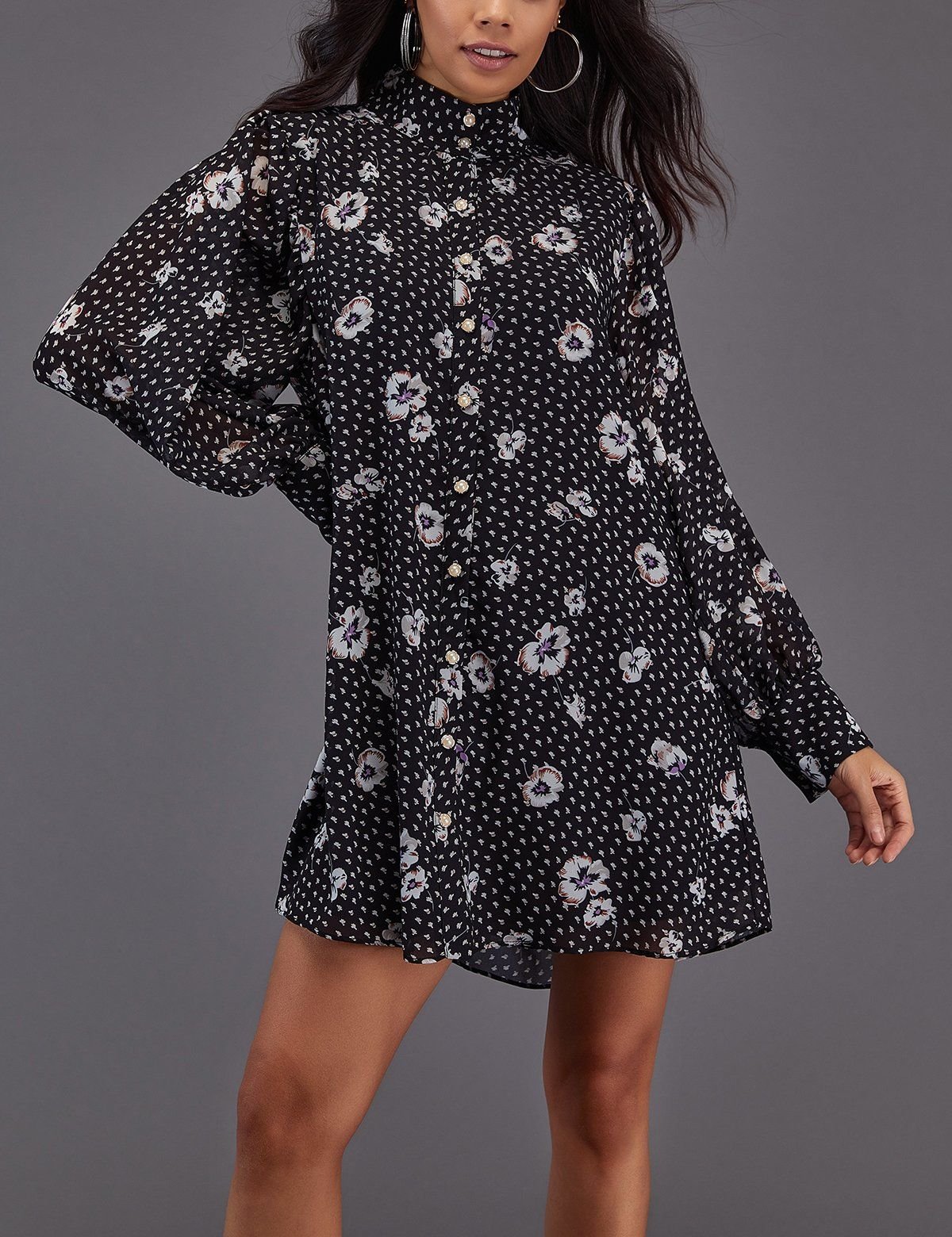 BLACK-FLORAL DRESS