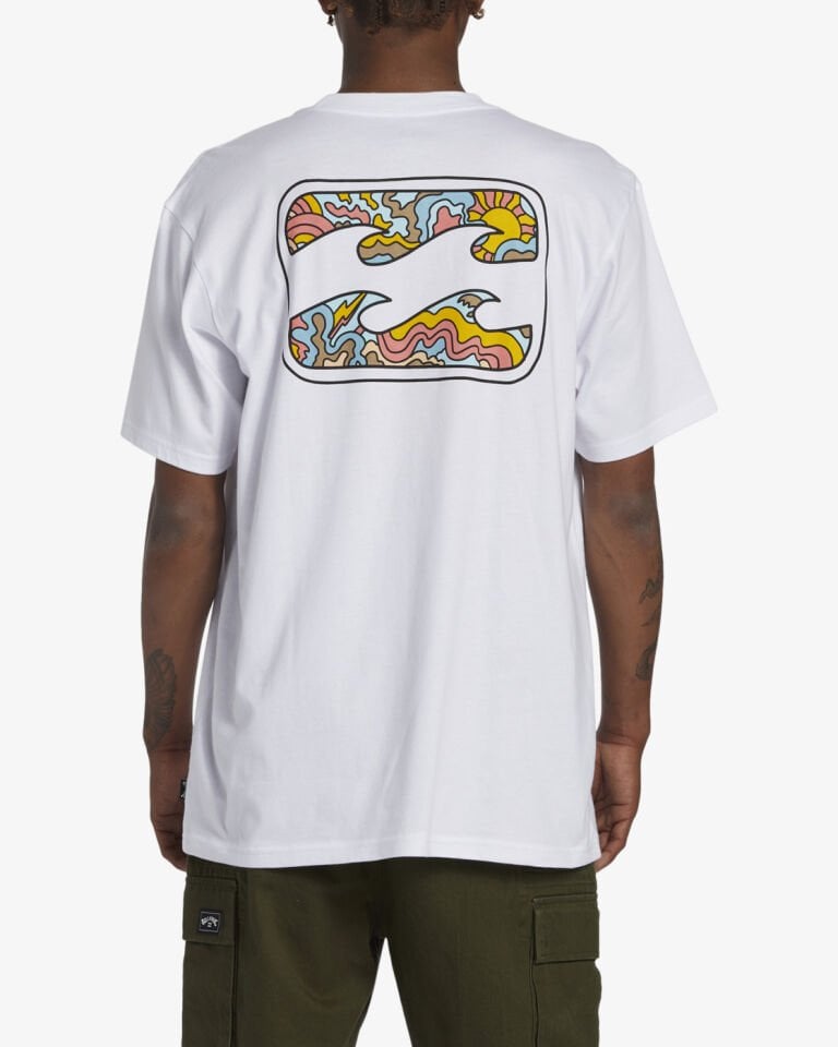 BILLABONG ERKEK T-SHIRT CRAYON WAVE  TEES WHT WHITE - L