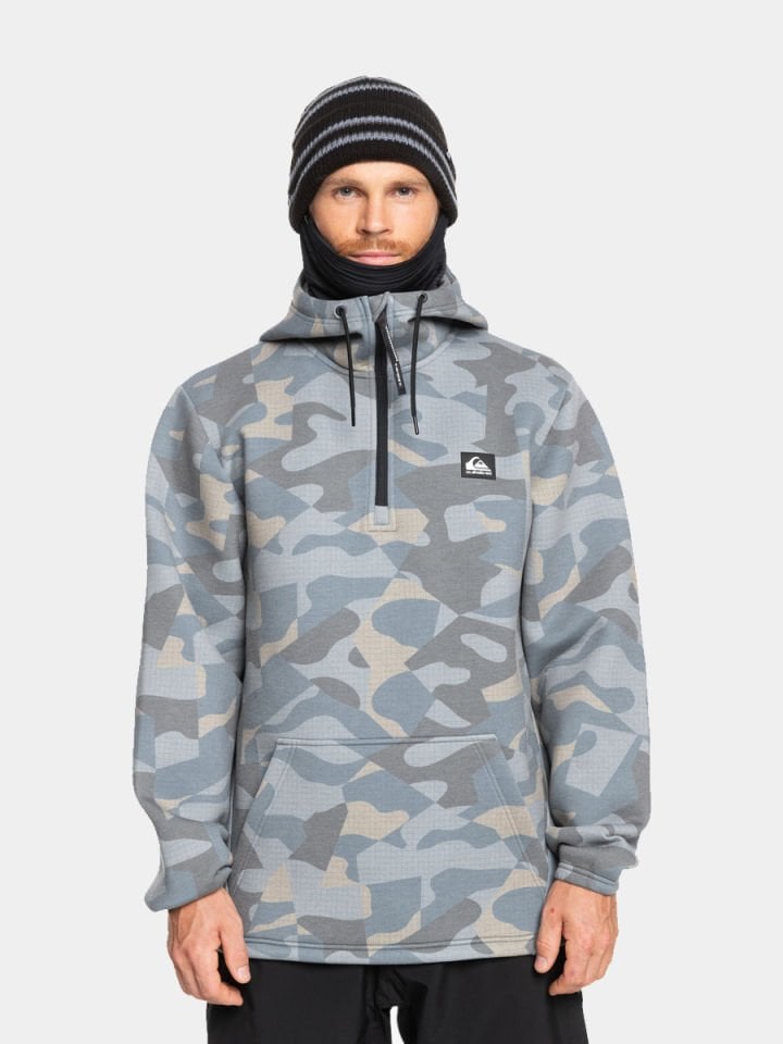 QUIKSILVER ERKEK FLEECE SHREDDER HOODIE XL - PUZZLE CAMO ICE FLOW