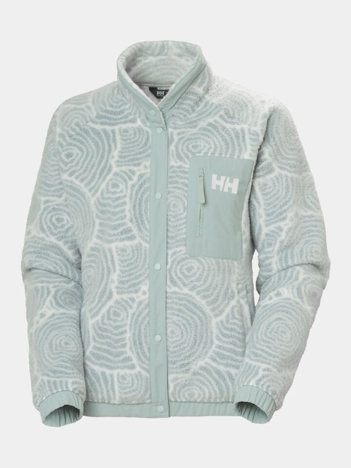 HELLY HANSEN KADIN SWEATSHIRT HELLY HANSEN W IMPERIAL PRINTED PILE SNAP MONT Olive Yeşil - M