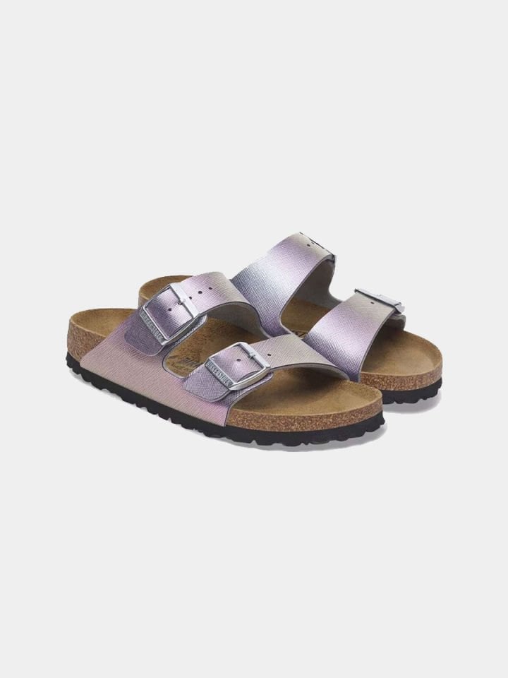 Birkenstock Arizona Bf Saffiano Iridescent Çift Bantlı Kadın Terlik