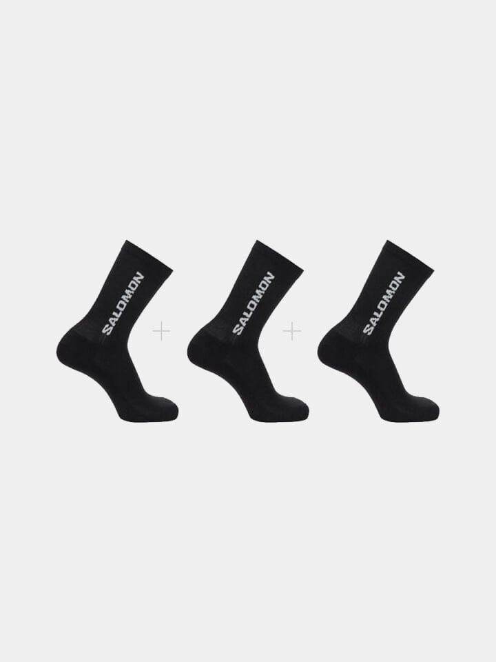 SALOMON UNISEX ÇORAP EVERYDAY CREW 3-PACK BLACK-BLACK-BLACK - 45-47