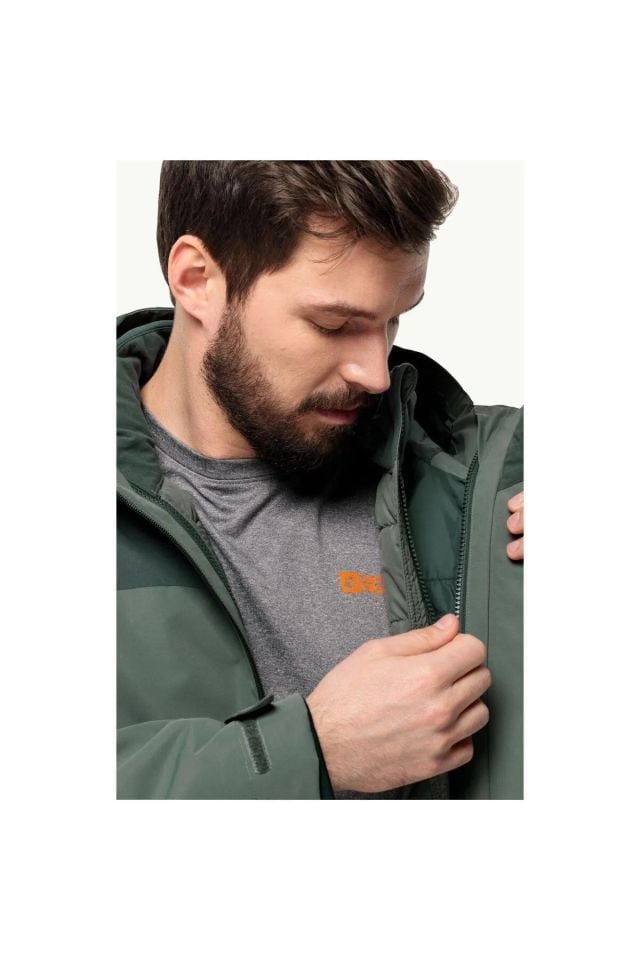 JACK WOLFSKIN ERKEK OUTDOOR CEKETİ GLAABACH 3IN1 JKT M black olive - XXL