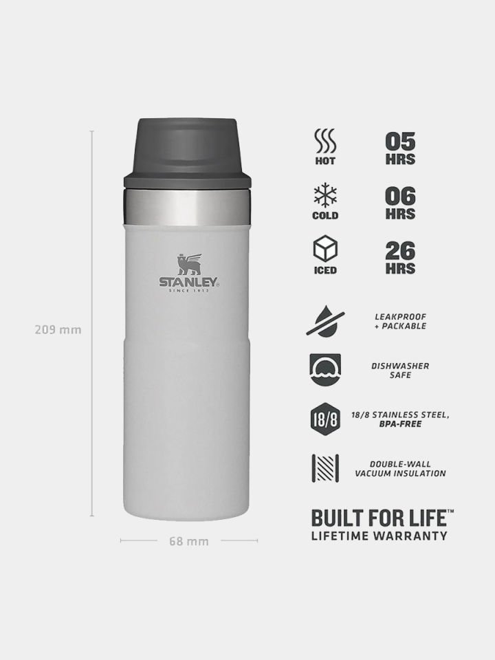 STAN 12OZ CLASSIC TRGR-ACTN TRAV MUG ASH EU