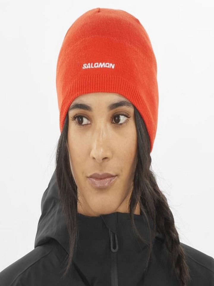 SALOMON UNISEX BERE SALOMON BEANIE CHERRY TOMATO - OSFA