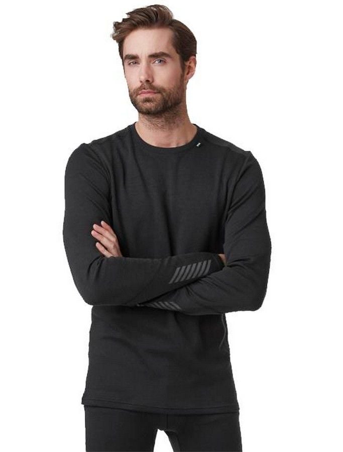 HELLY HANSEN ERKEK TERMAL İÇLİK HELLY HANSEN LIFA MERINO MIDWEIGHT CREW BLACK - XXL