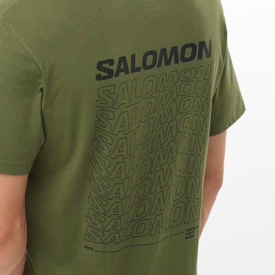 SALOMON ERKEK T-SHIRT SAL DYNAMIC LOGO SS TEE M OLIVE NIGHT - XL