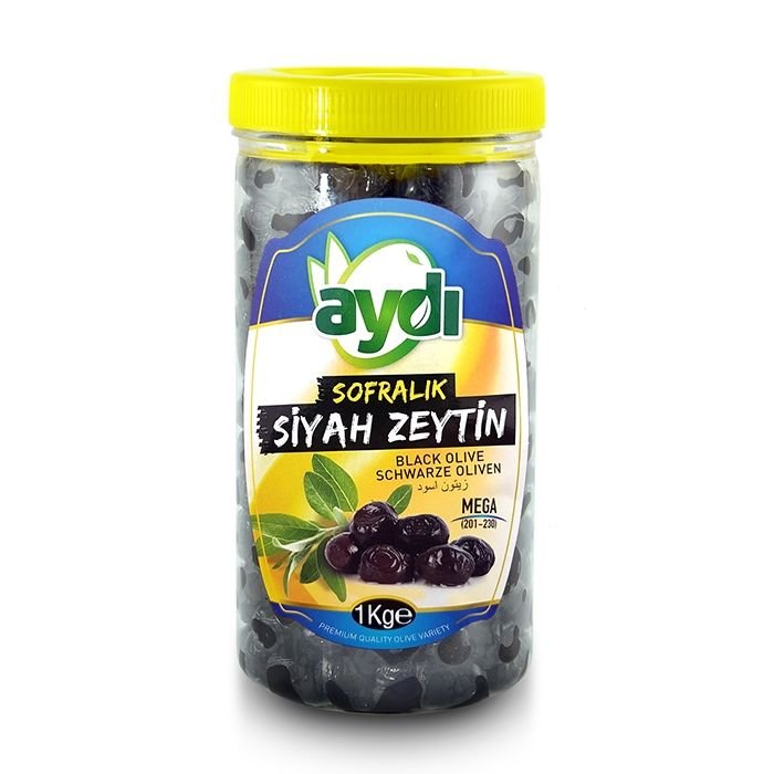 Mega Sofralık Gemlik Siyah Zeytin 1 Kg