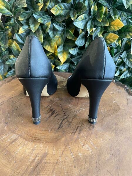 Pierre Cardin Önü ve Topuğu Taşlı Siyah Stiletto 52610