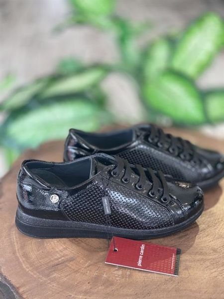 Pierre Cardin Bağcıklı Siyah Rugan Sneaker Ayakkabı 52245