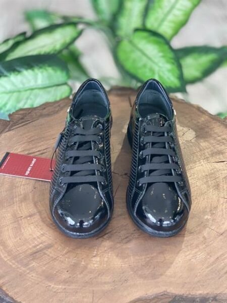 Pierre Cardin Bağcıklı Siyah Rugan Sneaker Ayakkabı 52245