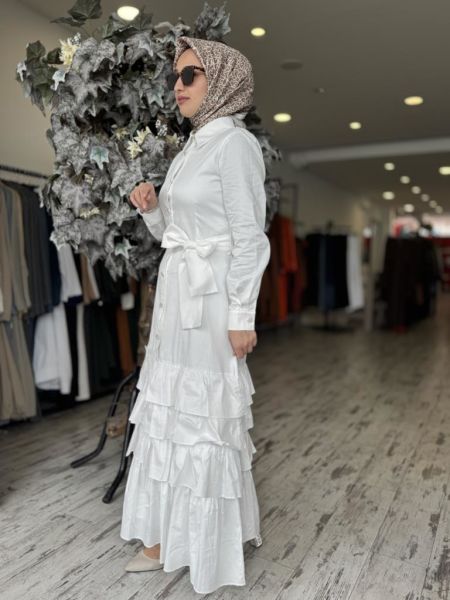 Qupra Düğme Detaylı Poplin Elbise WAB85000