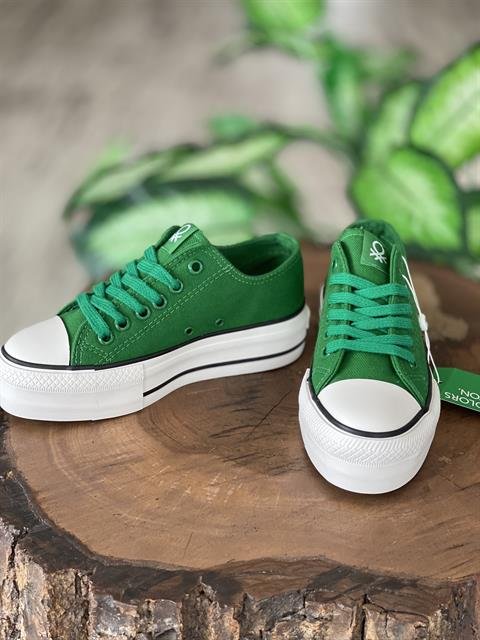 Benetton Yüksek Tabanlı Yeşil Converse Ayakkabı 30935