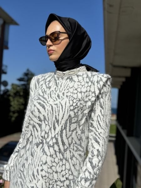 Qupra Zebra Desen Triko Tunik QAZ74004