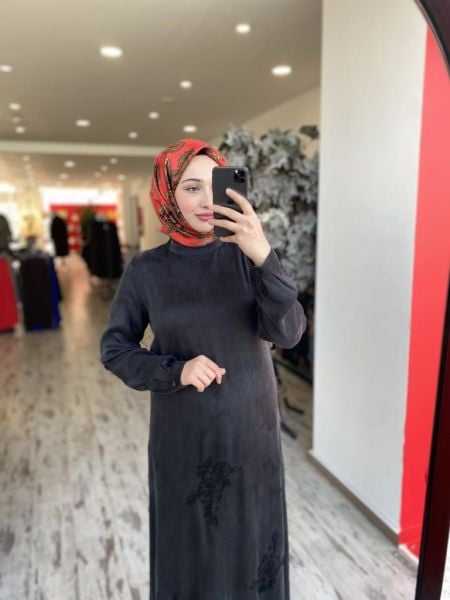 Almarwah Boncuk İşlemeli Cupra Elbise 303829