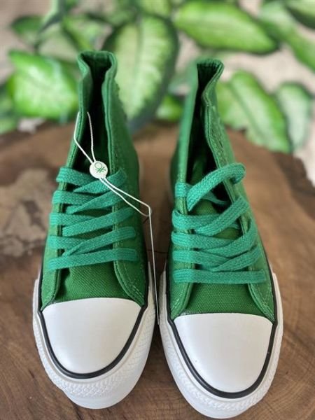 Benetton Yüksek Tabanlı Yeşil Converse Ayakkabı 30939 YEŞİL - 36