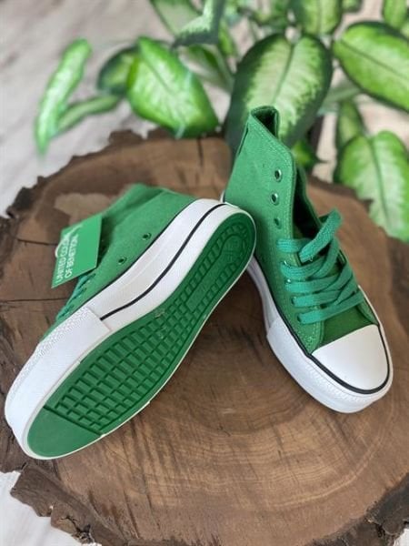 Benetton Yüksek Tabanlı Yeşil Converse Ayakkabı 30939 YEŞİL - 36