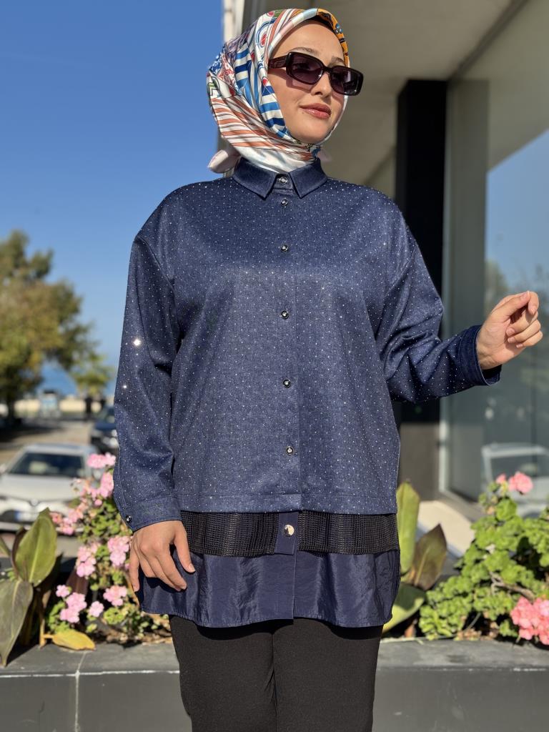 Ghisa Taş Detaylı Düğmeli Gömlek Ceket 3035