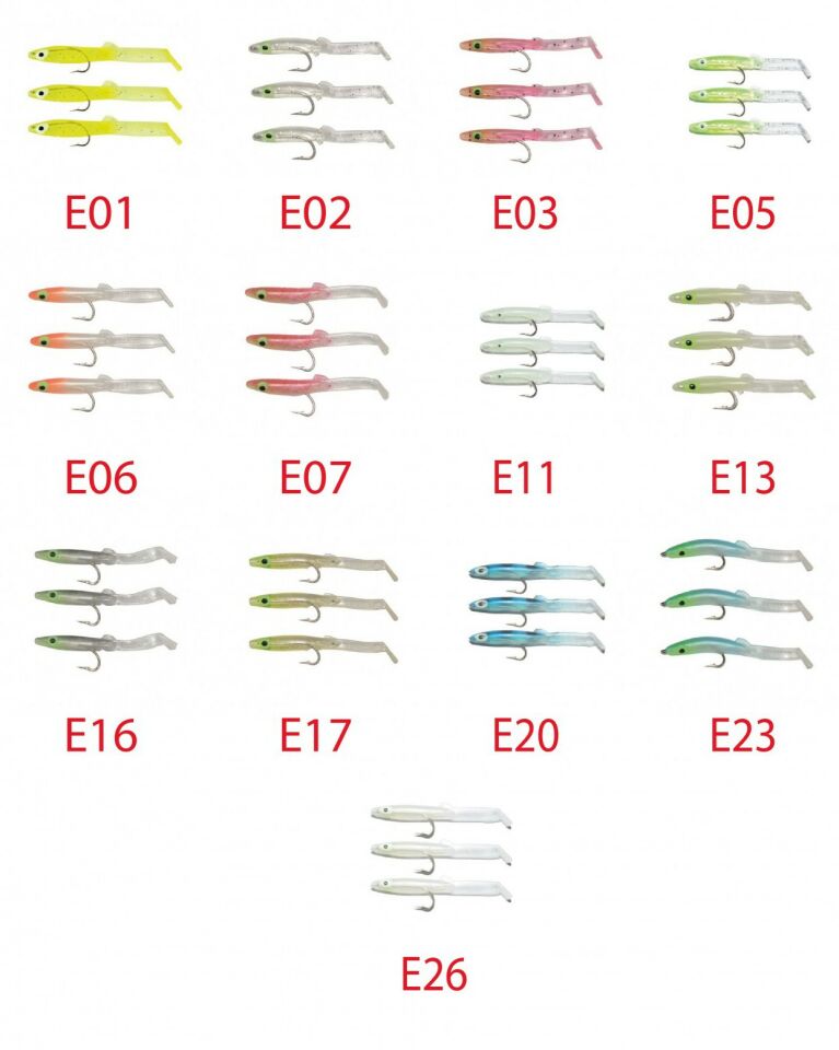 Captain 3526 Eel Fish 5cm Silikon Zargana Suni Yem 3lü Paket